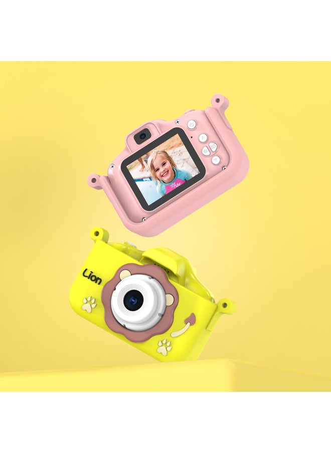 Generic X8s HD Mini Digital Camera Can Take Pictures Video Small SLR Gift Toy Children's Camera-Body Color:Yellow Camera + Yellow Silicone Sleeve  - Image 3