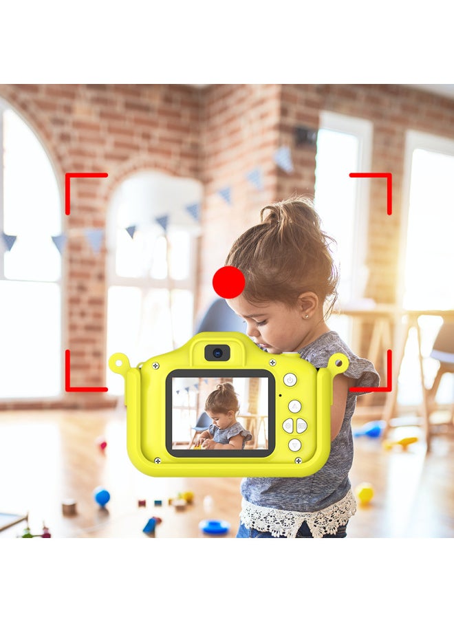 Generic X8s HD Mini Digital Camera Can Take Pictures Video Small SLR Gift Toy Children's Camera-Body Color:Yellow Camera + Yellow Silicone Sleeve  - Image 4