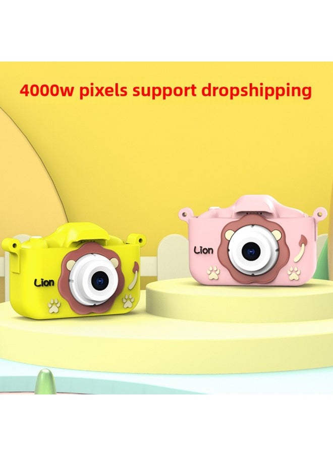 Generic X8s HD Mini Digital Camera Can Take Pictures Video Small SLR Gift Toy Children's Camera-Body Color:Yellow Camera + Yellow Silicone Sleeve  - Image 1