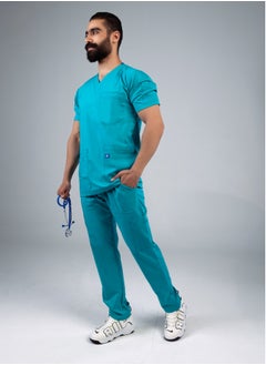 ار زد الخيار الأمثل للمهنيين الطبيين اسكراب طبي  لرجال,بلون الفيروزي.  - Image 2