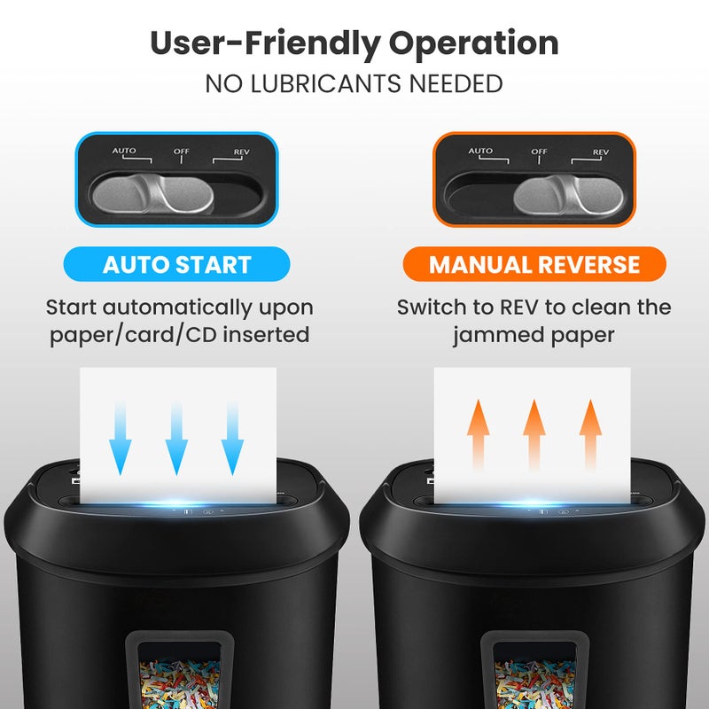 VidaTeco Paper Shredder 14-Sheet Cross-Cut Shredder with US Patented Cutter,Also Shreds Card/CD,Heavy Duty Paper Shredding Machine for Home Office,Fast with Jam Proof System,6.6-Gallon Basket (ETL) - Image 5