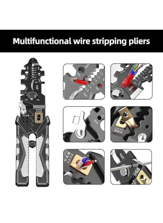 Tazweeq 1 Pcs Multifunction Wire Strippers Electeical, 8 inch Wire Crimping Tool, 25-in-1 Wire Cutter, Professional Electrician Pliers Tools and Cable Stripper, for Cutting, Stripping, Shearing - Image 4