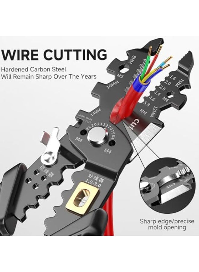 Tazweeq 1 Pcs Multifunction Wire Strippers Electeical, 8 inch Wire Crimping Tool, 25-in-1 Wire Cutter, Professional Electrician Pliers Tools and Cable Stripper, for Cutting, Stripping, Shearing - Image 5