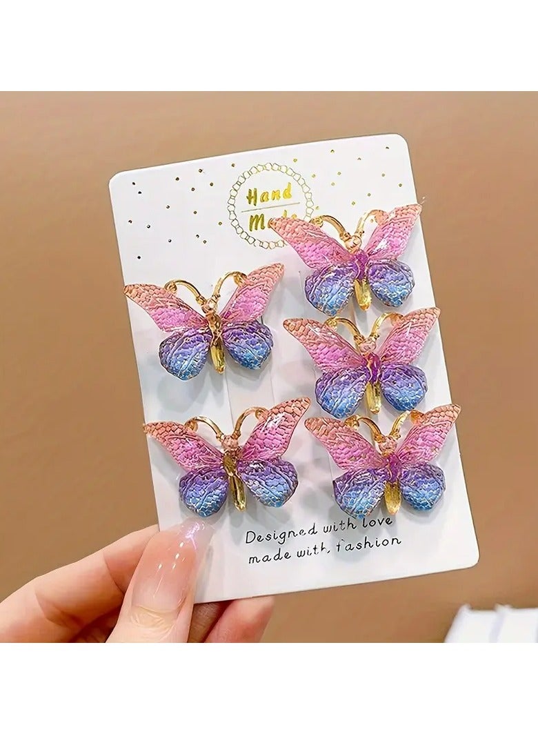 Goolsky 5pcs Adorable Butterfly Hair Clips For Girls, Perfect Girl's Hair Accessories - Image 2