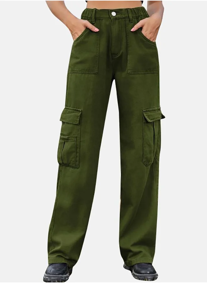 يونيكي Green Denim Cargo Pants