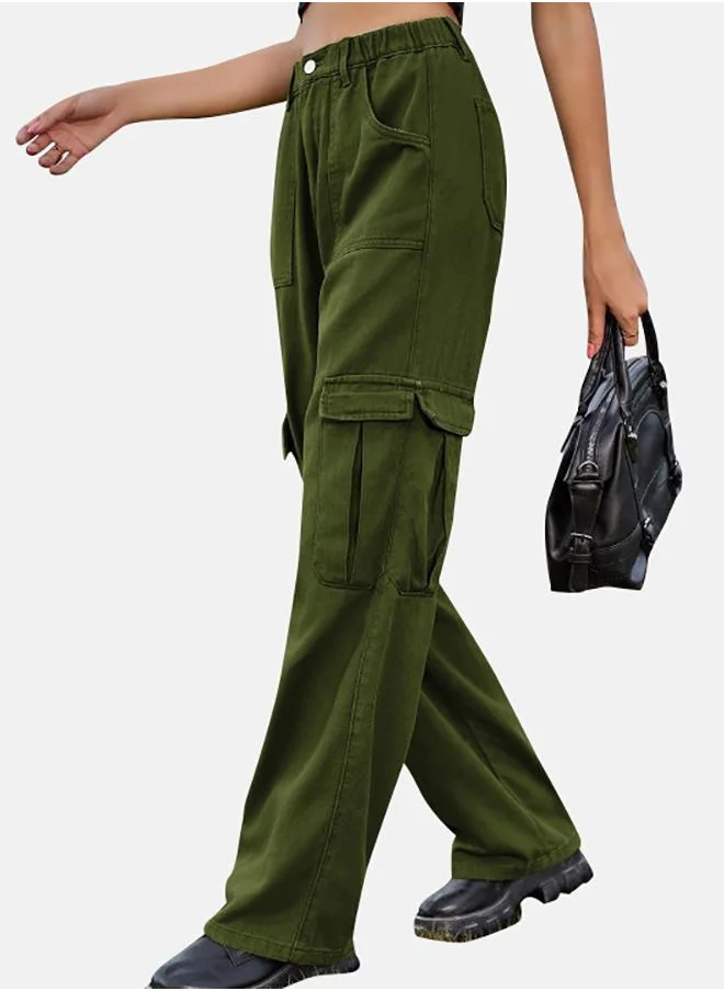 يونيكي Green Denim Cargo Pants