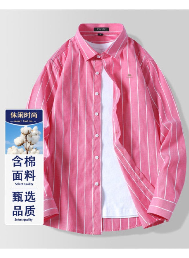Fomoce spring Fashion Casual Men's Shirt - Classic Turn-down Collar Long Sleeve Checkered Shirt With Skin-friendly Comfort - Image 1