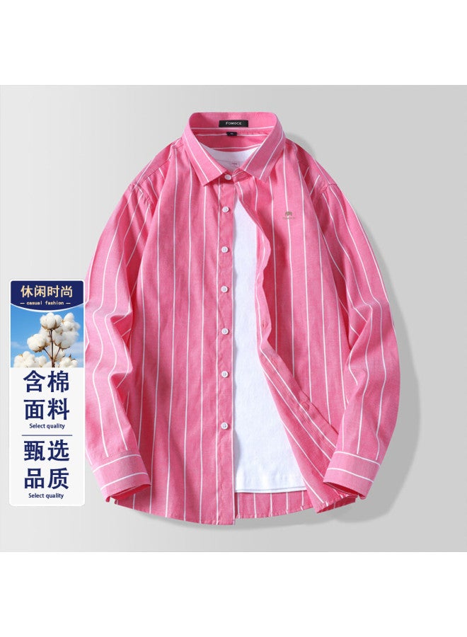 Fomoce spring Fashion Casual Men's Shirt - Classic Turn-down Collar Long Sleeve Checkered Shirt With Skin-friendly Comfort - Image 2