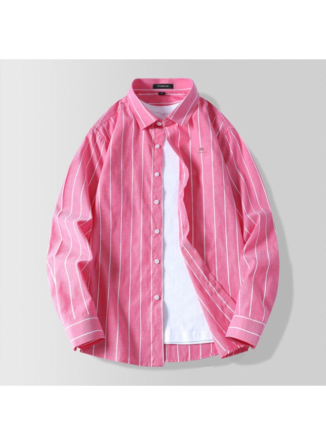Fomoce spring Fashion Casual Men's Shirt - Classic Turn-down Collar Long Sleeve Checkered Shirt With Skin-friendly Comfort - Image 3