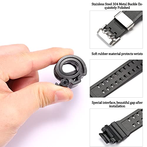 MCXGL Resin Strap Compatible with Casio GA-1000 GW-A1000 GW-A1100 G-1400 Men's Sports Waterproof Rubber Watch Band Stainless Steel Loop Replacement Bracelet - Image 4