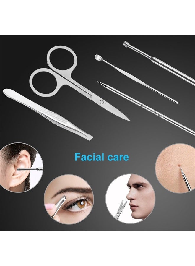 Yougai Manicure Set Nail Clippers Pedicure Kit -18 Pieces Stainless Steel Manicure Kit, Professional Grooming Kits, Nail Care Tools with Luxurious Travel Case, Black - Image 5