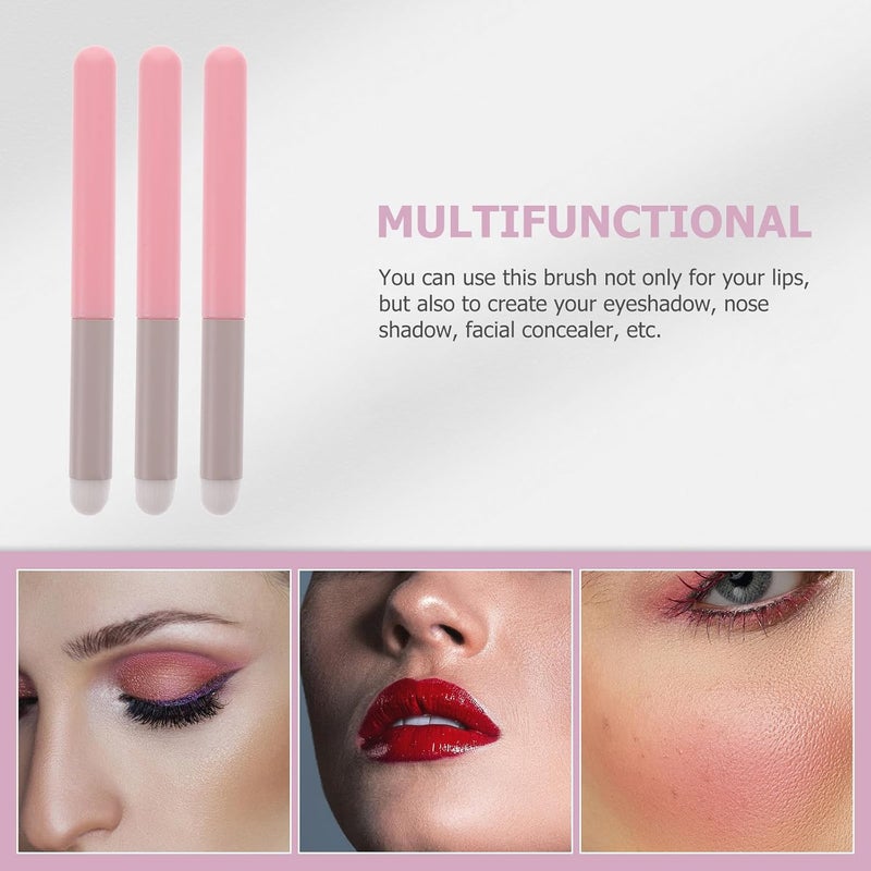 Abaodam 8pcs Lipstick Brush and Concealer Brush Set Mini White Bristle Lip Gloss Applicator Wand for Precise Makeup Application Suitable for Women and Travel Use - Image 4