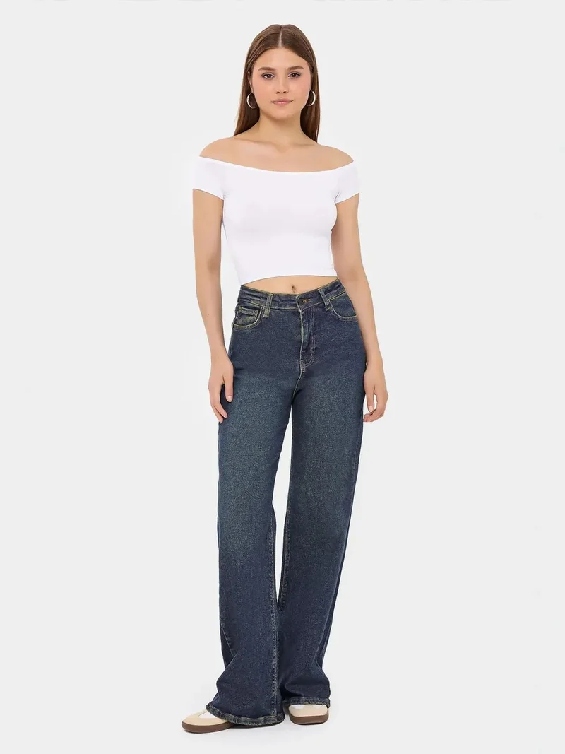 HICCUP Off-Shoulder Crop Top