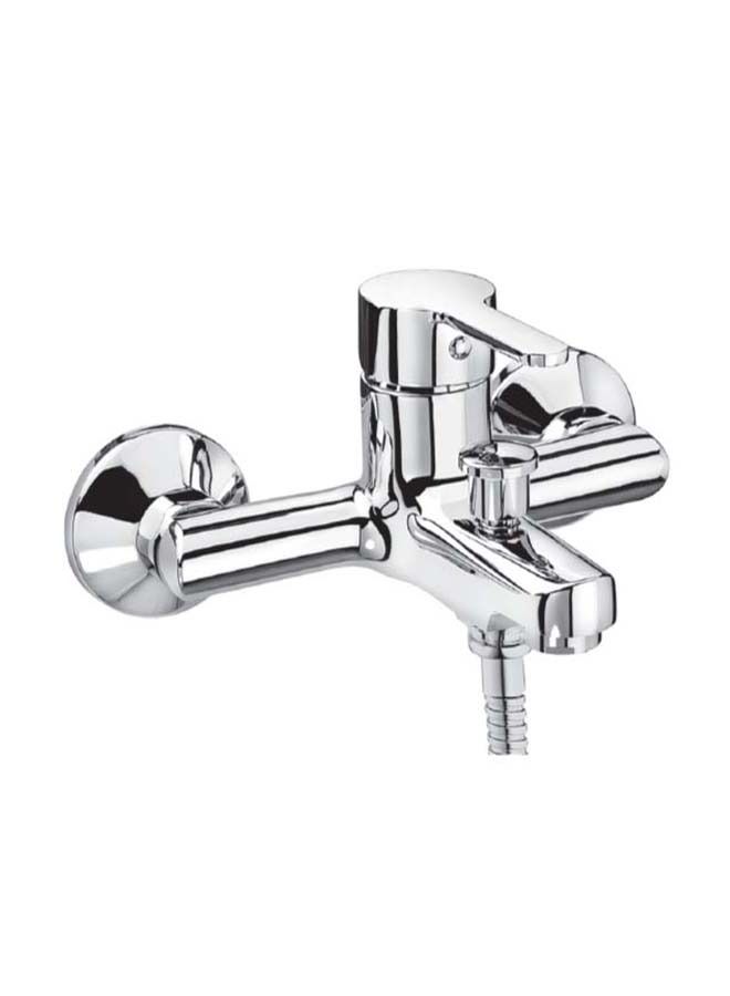 BURG Wall Mounted Single Lever Bath Shower Mixer Silver - Image 2
