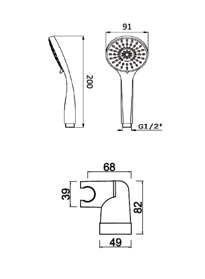 BURG Wall Mounted Single Lever Bath Shower Mixer Silver - Image 4
