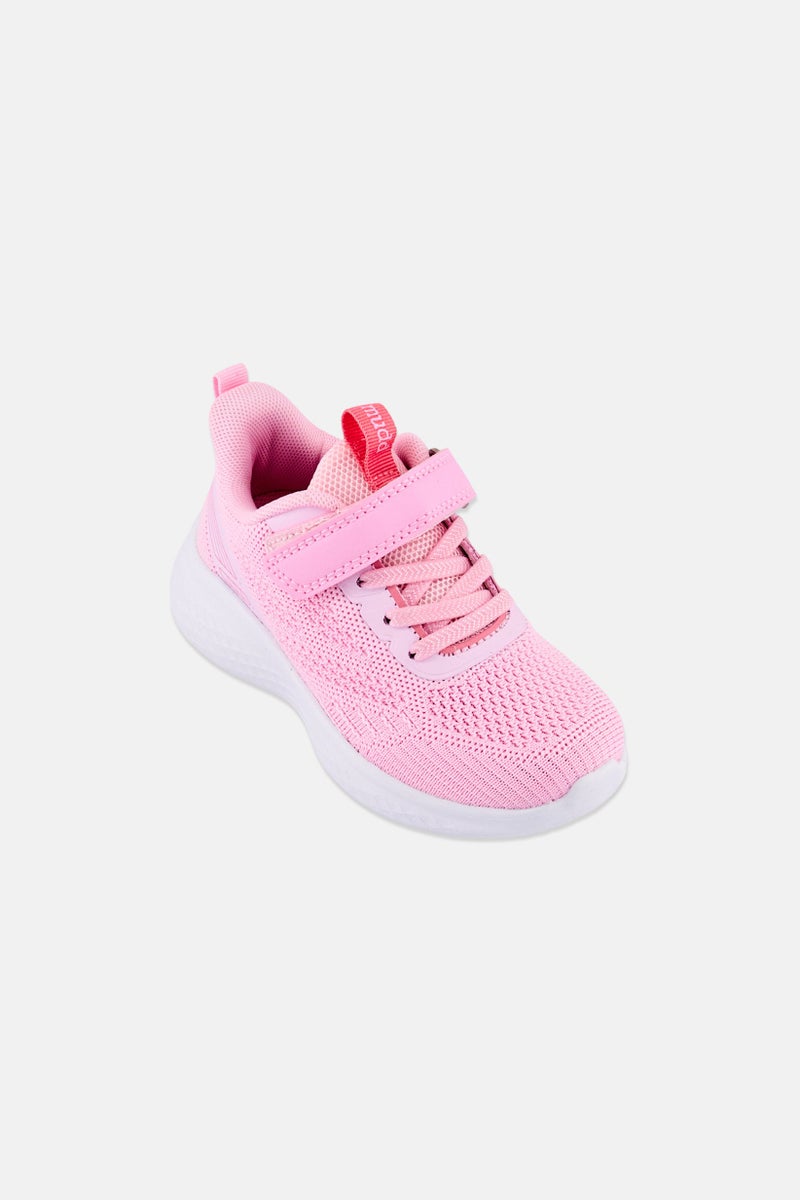Mudd Toddlers Girl Brand Logo Velcro Closure Outdoor Shoes, Pink - Image 1