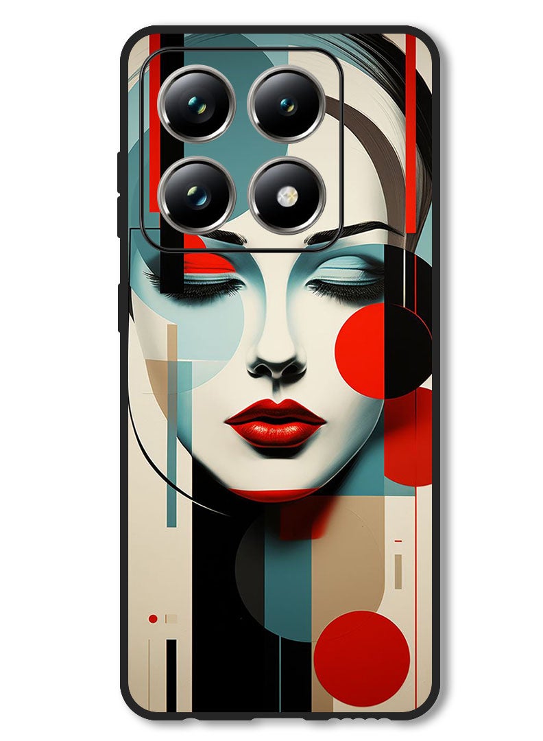 Theodor Case Compatible with Xiaomi 14T Pro Protection Shockproof Bumper Cover Women Art (2) - Image 1