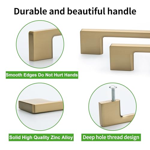TUNNY 5 Pack Classic Cabinet Handles-10.08"/256mm Screw Spacing Champagne Bronze Furniture Hardware Handles for Kitchen Cabinets Bedroom Cabinet Pull - Image 3