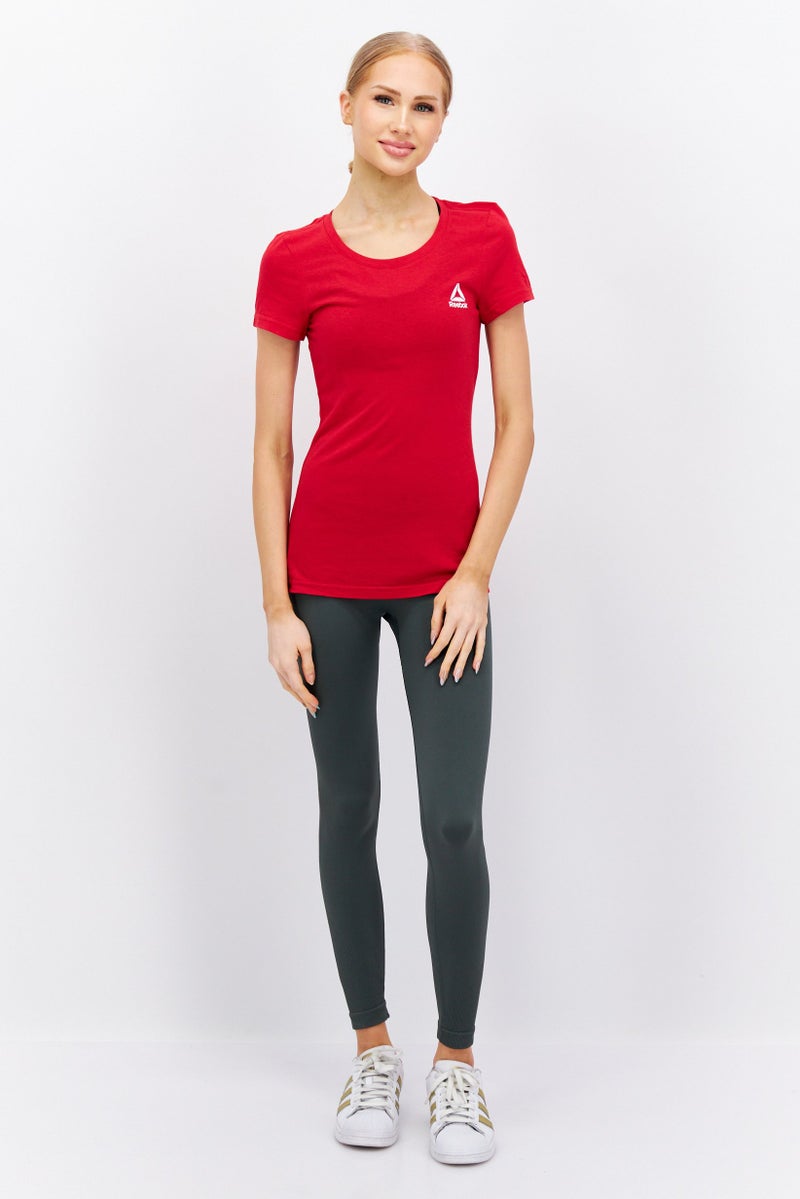 Reebok Women Sportswear Fit Short Sleeves Outdoor Top, Red - Image 2
