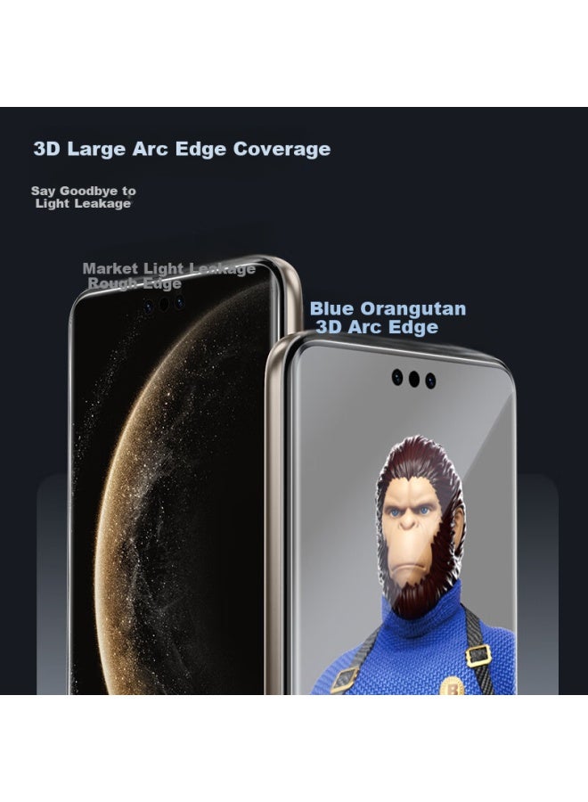 Blueo حماية شاشة زجاجية مقسّاة من بلو غوريلا باللون الأزرق لهواوي ميت 70 برو/70 برو+ وميت 70 آر إس، فيلم حماية هاتف محمول عالي الوضوح ومضاد للصدمات وخالي من الغبار - Image 4