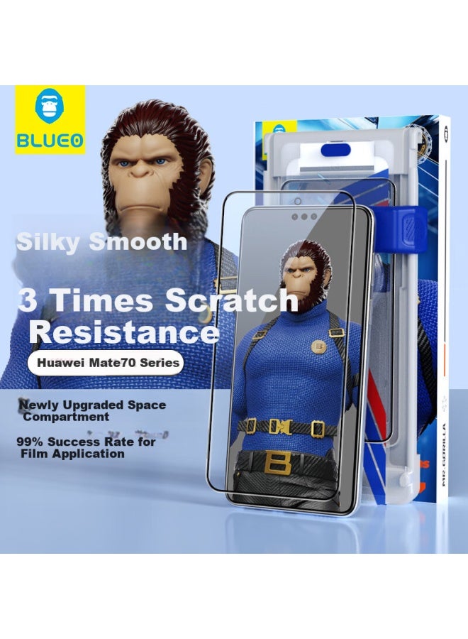 Blueo حماية شاشة زجاجية مقسّاة من بلو غوريلا باللون الأزرق لهواوي ميت 70 برو/70 برو+ وميت 70 آر إس، فيلم حماية هاتف محمول عالي الوضوح ومضاد للصدمات وخالي من الغبار - Image 1