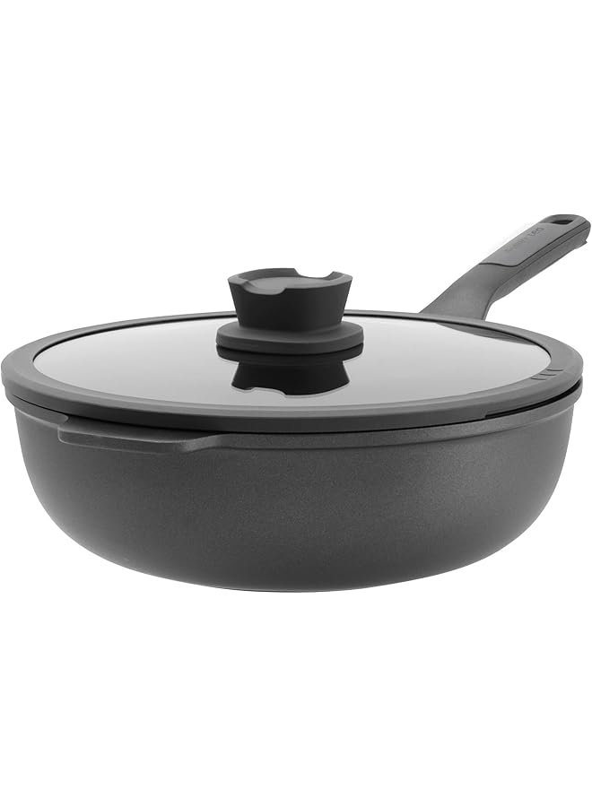 بيرجوف مقلاة ووك من ليو ستون مصنوعة من الألومنيوم المصبوب مع غطاء غير لاصق، مقاس 28 سم - Image 2