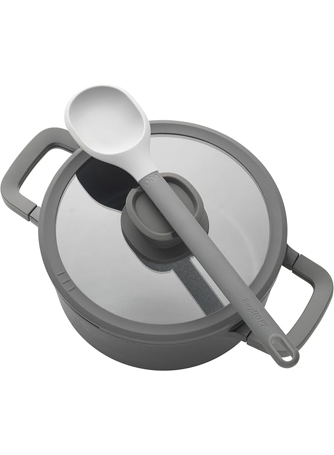 بيرجوف مقلاة ووك من ليو ستون مصنوعة من الألومنيوم المصبوب مع غطاء غير لاصق، مقاس 28 سم - Image 3