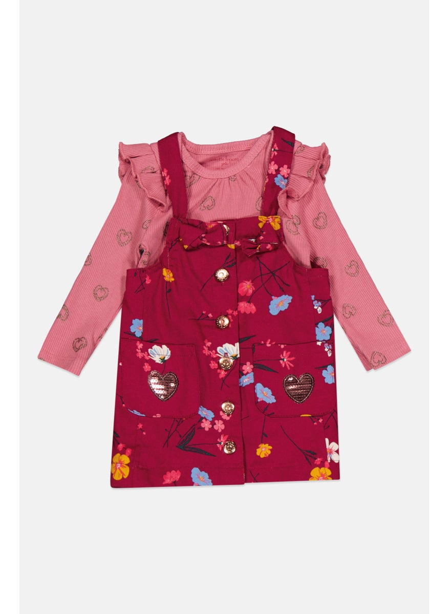 Nanette lepore Toddlers Girl 2 Piece Floral Dress And Long Sleeves Bodysuit, Multicolor  - Image 3