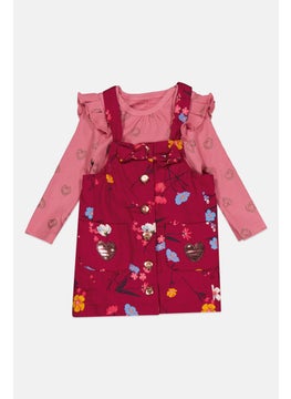 Nanette lepore Toddlers Girl 2 Piece Floral Dress And Long Sleeves Bodysuit, Multicolor  - Image 3
