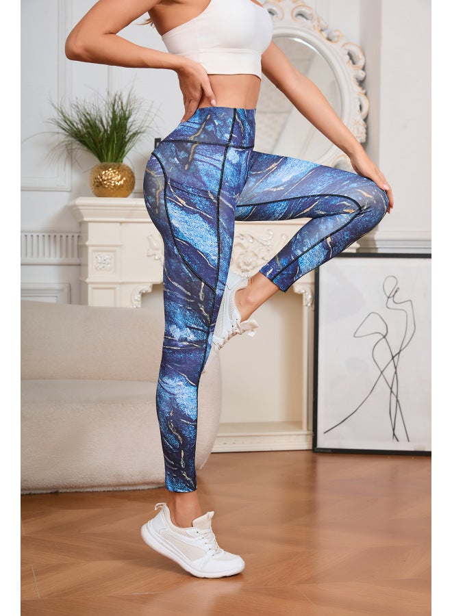 Yoga Pants Hot High-waisted Leggings Fitness European And American Digital Print Lifting Slim-fit Outdoor Sports Pants For Women