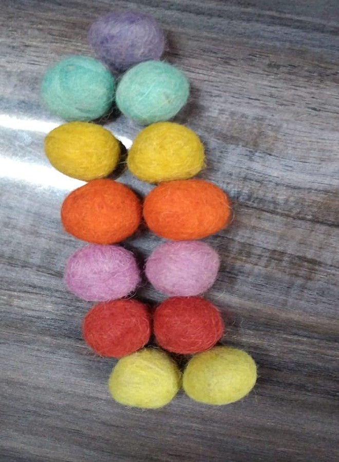 OON Pompom Balls Round Fluffy Soft Multicolor 100% Wool Felt 2.5 cm Thick Pack of 50 Pieces for Art & Craft,Project Activity Hobby Supplies and DIY Creative Crafts Decorations (Multi Color, 50) - Image 2