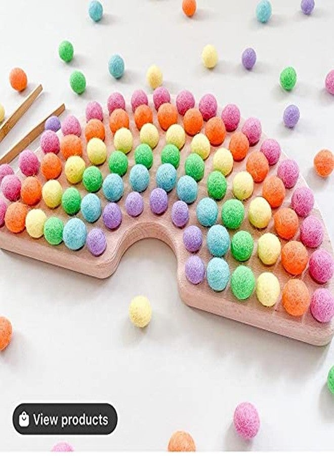 OON Pompom Balls Round Fluffy Soft Multicolor 100% Wool Felt 2.5 cm Thick Pack of 50 Pieces for Art & Craft,Project Activity Hobby Supplies and DIY Creative Crafts Decorations (Multi Color, 50) - Image 3