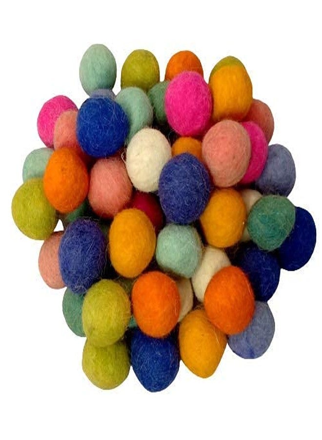 OON Pompom Balls Round Fluffy Soft Multicolor 100% Wool Felt 2.5 cm Thick Pack of 50 Pieces for Art & Craft,Project Activity Hobby Supplies and DIY Creative Crafts Decorations (Multi Color, 50) - Image 1