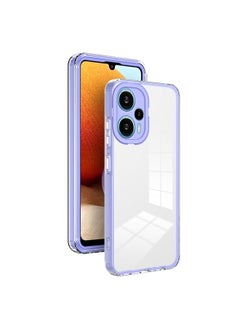 HuHa Case Cover For Xiaomi Poco F5/Redmi Note 12 Turbo 3 in 1 Clear TPU Color PC Frame Phone Case Purple 