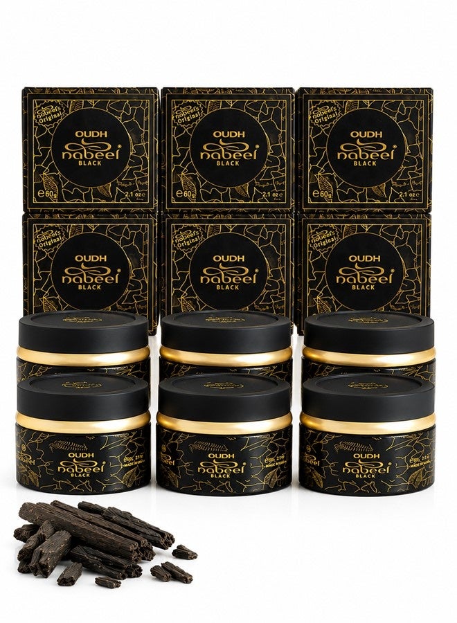 Nabeel Pack of 6 Nabeel Black Oudh Incense 60 GM Premium Arabian Bakhoor for Luxurious Long-Lasting Fragrance and Spiritual Ambiance - Image 1