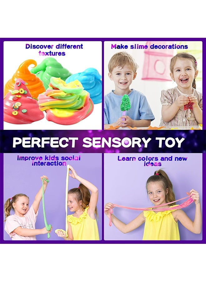 Beauenty Confetti Slime Making Kit - DIY Slime Kit with Clear Glue, Color Dyes & Glitter Decorations, Complete Slime Craft Set for Kids Ages 6+ - Image 3
