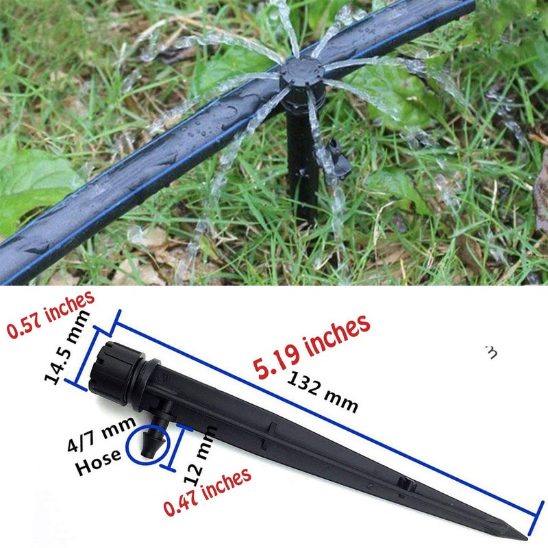 Axe Sickle Axe Sickle Set of 100 Drip Emitters Perfect for 4mm / 7mm Tube, Adjustable 360 Degree Water Flow Drip Irrigation System for Watering System.  - Image 2