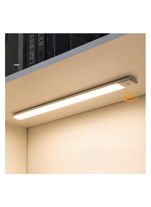 Closet Lights, LED Under Cabinet Lighting, Wireless Motion Sensor Night Light - USB Rechargeable, Cool White,with magnetic double sided tape for Stairs/Kitchen/Drawer (30cm-1pc)