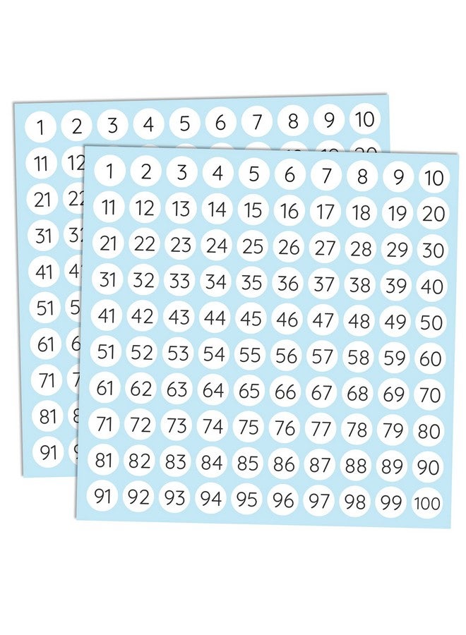 TownStix 25 Sheets 1 To 100 Number Stickers Labels 0.4 Round Pack Of 2500 - Image 1