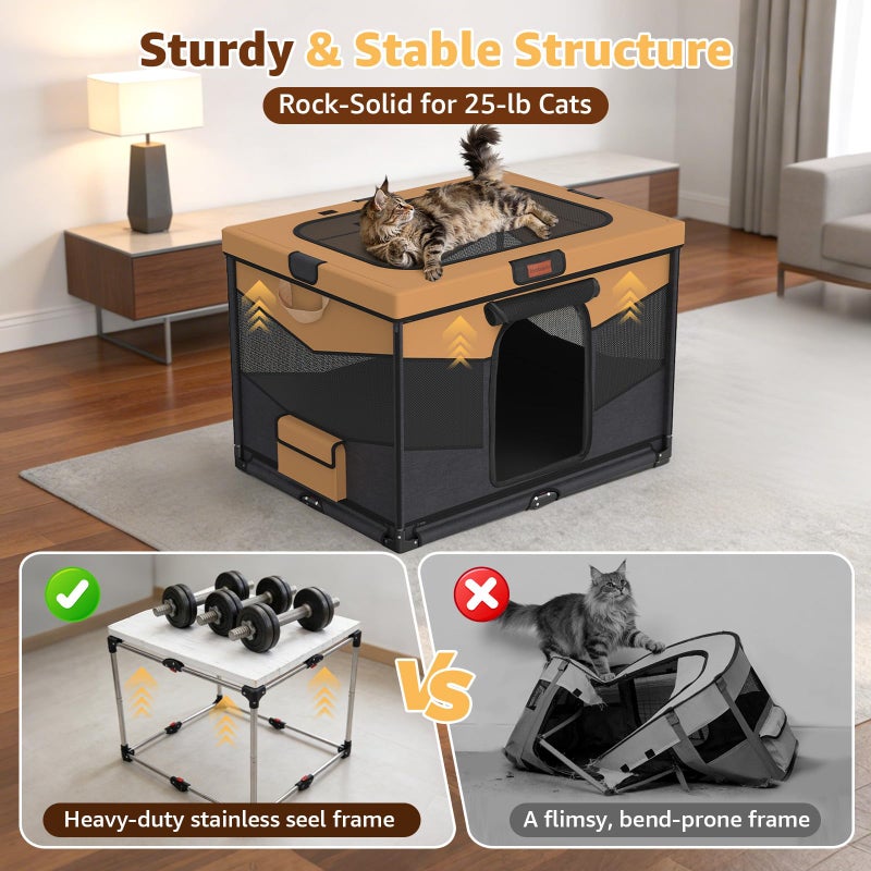 LOOBANI Foldable Dog Playpen for Small Dogs- Indoor/Outdoor Puppy Playpen with Removable Washable Fabric Enclosure, Sturdy Steel Frame & 690D Oxford Cloth,Portable Crate for Puppies & Cats,32"x24"x22" - Image 2