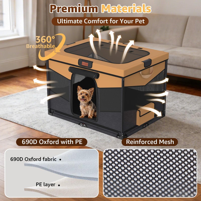 LOOBANI Foldable Dog Playpen for Small Dogs- Indoor/Outdoor Puppy Playpen with Removable Washable Fabric Enclosure, Sturdy Steel Frame & 690D Oxford Cloth,Portable Crate for Puppies & Cats,32"x24"x22" - Image 3
