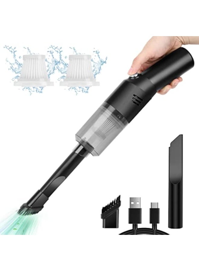 Arabest Cordless Portable Mini Car Vacuum Cleaner, Powerful (400g) Handheld Vacuum Cleaner, Cordless Rechargeable, Black, Hand Vacuum Cleaner for Car/Desk - Image 1