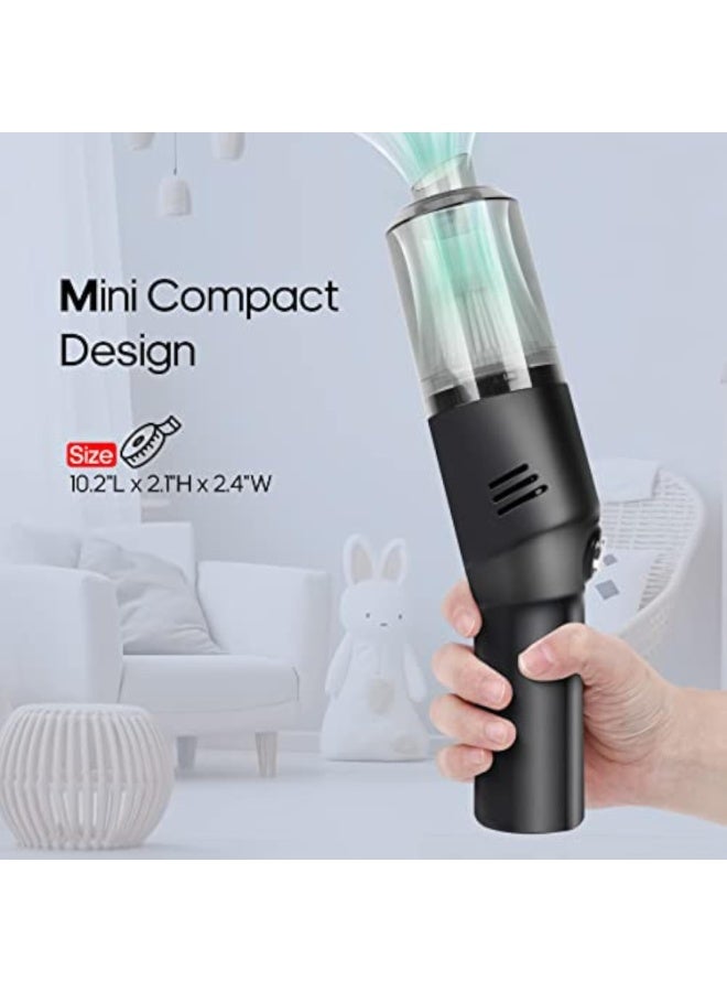 Arabest Cordless Portable Mini Car Vacuum Cleaner, Powerful (400g) Handheld Vacuum Cleaner, Cordless Rechargeable, Black, Hand Vacuum Cleaner for Car/Desk - Image 2