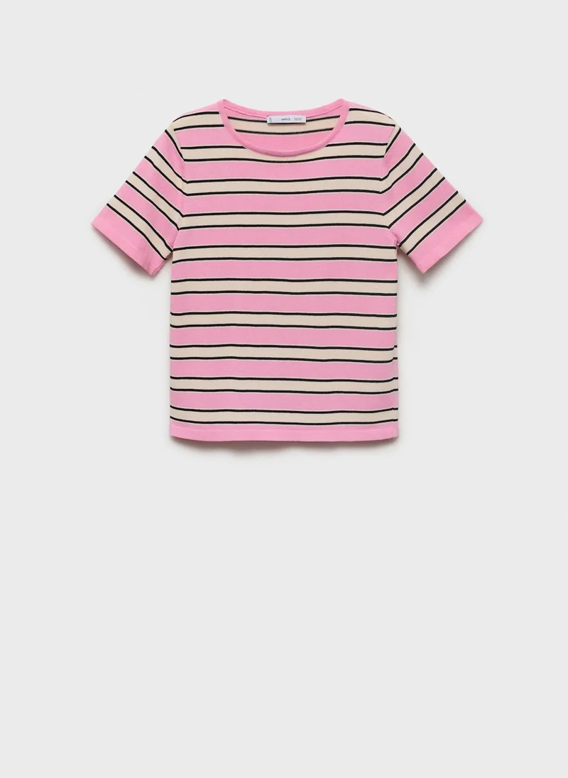 MANGO Bobolo Striped Crew Neck Sweater