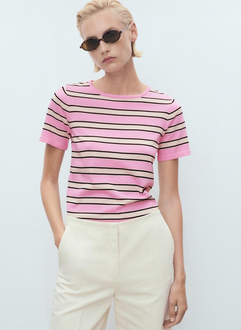 MANGO Bobolo Striped Crew Neck Sweater  - Image 1