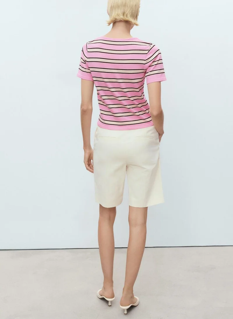 MANGO Bobolo Striped Crew Neck Sweater