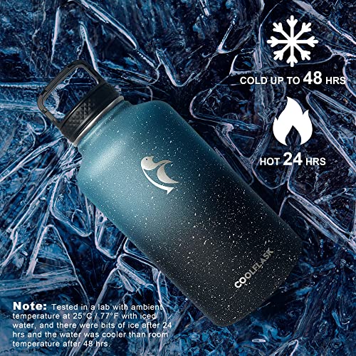 Coolflask 64 oz Water Bottle Insulated with Straw&3 Lids, Half Gallon Water Jug Galaxy Large Metal Stainless Steel Vacuum Flask for Gym, Sports and Travel, Keep Cold 48H Hot 24H,Turquoise - Image 3