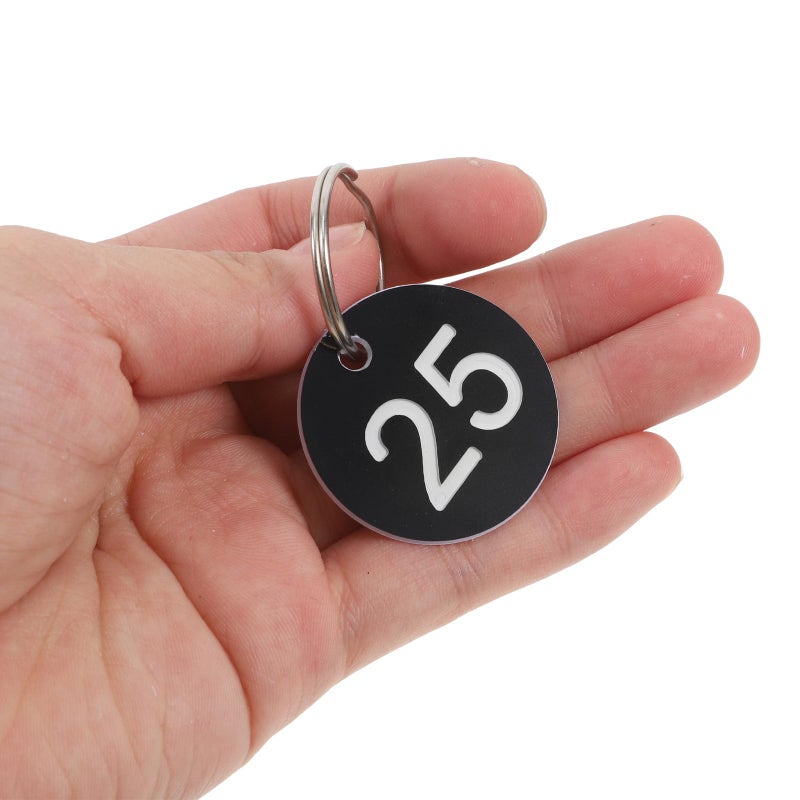 Black Round Numbered Tags 100pcs With Metal Rings For Locker Organization Inventory Management - Image 4