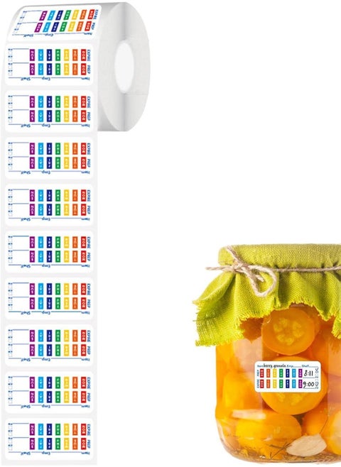 Dissolvable Food Labels for Containers | 1 * 2inch Food Date Labels Stickers | Canning Labels to Record Storage Food Name, Date, Time for Fridge Food Containers, Storage Box and Jars