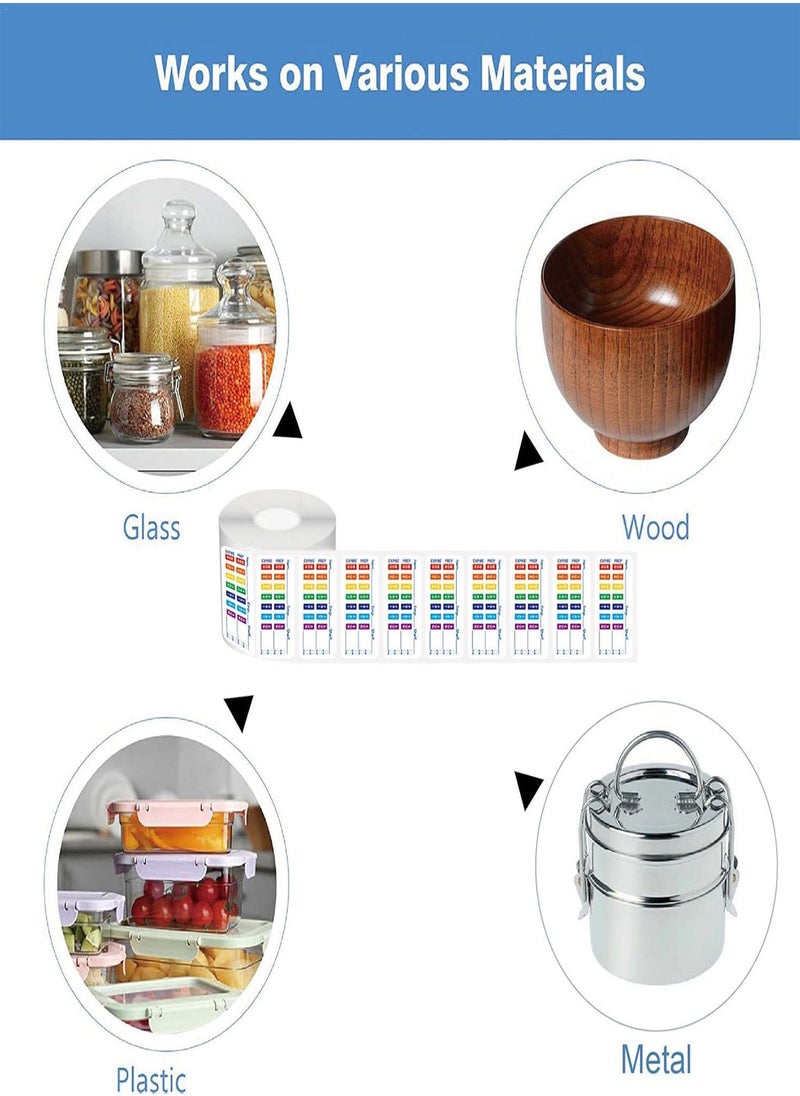 GGOOT - Dissolvable Food Labels for Containers | 1 * 2inch Food Date Labels Stickers | Canning Labels to Record Storage Food Name, Date, Time for Fridge Food Containers, Storage Box and Jars - Image 1